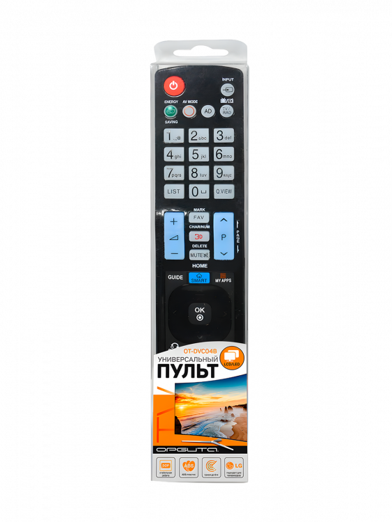Орбита OT-DVC04B пульт универсальный (LCD/LED LG)