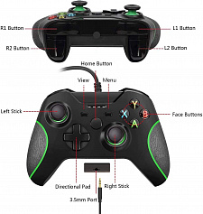 Орбита OT-PCG17 Черный геймпад игровой (проводной)