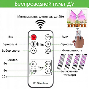 Фитолампа для растений на штативе с таймером Огонек OG-LDP07