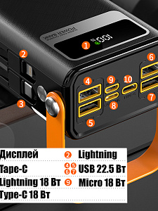 Повербанк внешний аккумулятор 30000 mAh Орбита OT-SMP01A