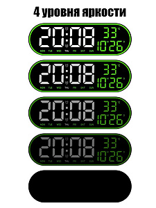 Орбита OT-CLW14 Зеленые часы настенные (температура)