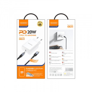 SENDEM OG33 ЗУ с TYPE-C + кабель IOS Lightning-Type-C 1.2м (PD20W, 3000mA)