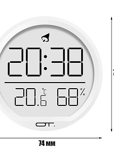 Часы настенные электронные 7.4см с температурой и влажностью Орбита OT-CLW17
