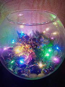 Огонек OG-LDG12 гирлянда LED RGB-импульс (3м,2*AA) (УПАКОВКА 10ШТ)