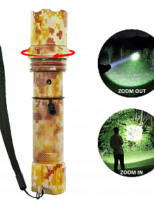 Патриот PT-FLR16 фонарь ручной камуфляж (1L, 18650.,ZOOM)