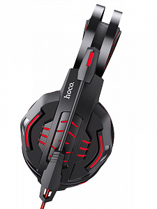 HOCO W102 Красные наушники для ПК (3.5 мм/USB)