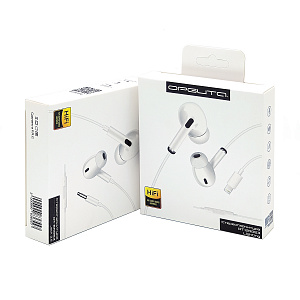 Наушники проводные гарнитура с микрофоном Орбита OT-ERG53 Белые