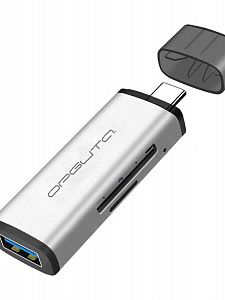 Картридер универсальный, переходник Type-C, USB для карт памяти MICRO SD, SD Орбита OT-PCR14