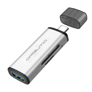 Картридер универсальный, переходник Type-C, USB для карт памяти MICRO SD, SD Орбита OT-PCR14