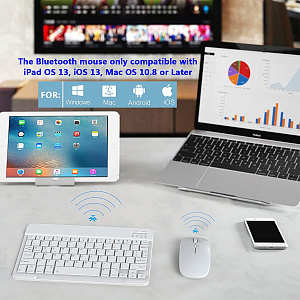 Клавиатура и мышь беспроводные Bluetooth комплект Орбита OT-PCM67 Белый