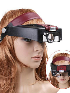 Лупа налобная увеличительная с подсветкой Орбита OT-INL12