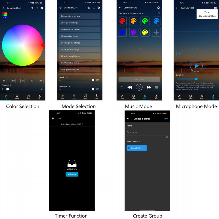 Огонек OG-LDL41 LED контроллер DC 5-24В (Bluetooth, RGB, 4PIN)