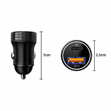 TDS TS-CAU72 ЗУ авто USB (QC3.0 + PD20W,3000mA)