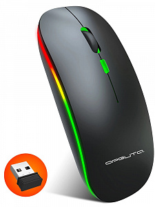 Мышь беспроводная бесшумная с подсветкой 2 в 1 Орбита OT-PCM66 Черная