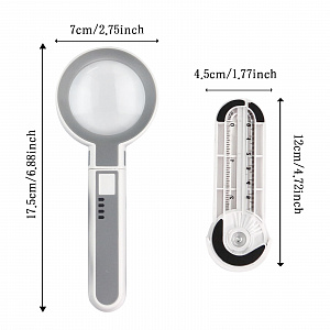 Лупа ручная, лупа настольная увеличительная с подсветкой Орбита OT-INL93