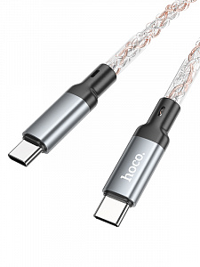 HOCO U112 Серый кабель PD60W (TYPE-C-TYPE-C) 1м LED