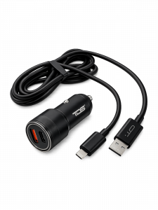 Зарядка в прикуриватель с кабелем Lightning PD/QC 3.0 TDS TS-CAU55