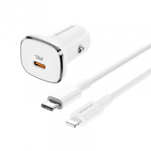 BOROFONE BZ12B ЗУ авто USB + кабель iOS Lightning (PD18W, 3000mA)