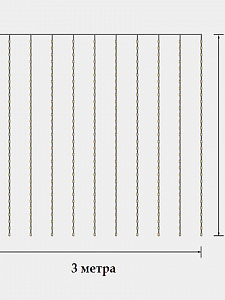 Огонек OG-LDG09 гирлянда-штора LED Белая теплая (3х3м,300 ламп,USB)