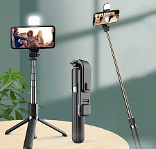 Штатив для телефона. Селфи палка для смартфона с подсветкой монопод-трипод 2 в 1 Орбита OT-SMH20