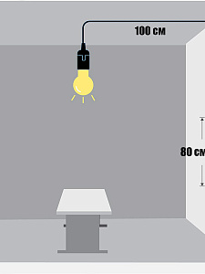 Патрон E27 с проводом и выключателем 1.8м Орбита OT-ELS11 Черный