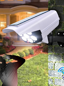 Прожектор Муляж камеры видеонаблюдения с датчиком движения на солнечной батарее Огонёк OG-LDP09