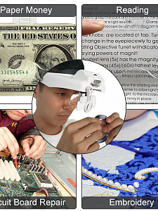 Лупа очки налобная увеличительная с подсветкой Орбита OT-INL64