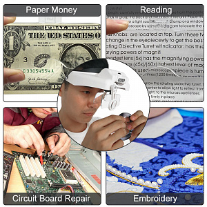 Лупа очки налобная увеличительная с подсветкой Орбита OT-INL64