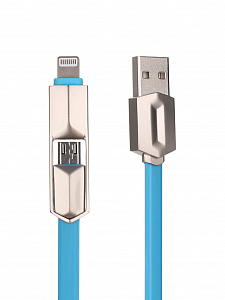 MUJU MJ-38 кабель USB 2A (microUSB/iOS Lighting) 1м