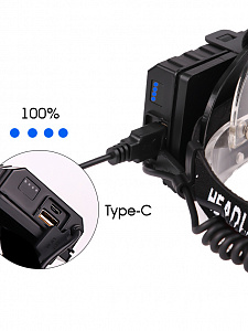 Патриот PT-FLG49 фонарь налобный (1L, 3*18650, ZOOM)