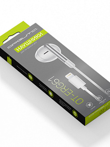 Наушники проводные гарнитура для айфона с микрофоном Орбита OT-ERG61 Белые