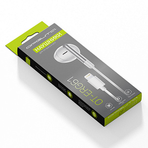 Наушники проводные гарнитура для айфона с микрофоном Орбита OT-ERG61 Белые