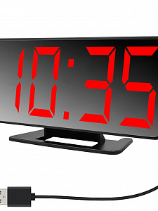 Часы электронные настольные от сети с будильником и термометром VST 888-1 Красные