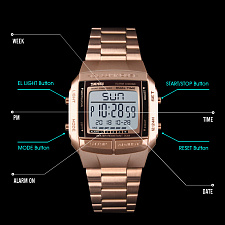 Skmei 1381 Золото часы наручные