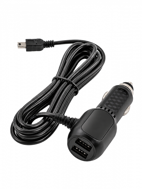 Зарядное устройство для видеорегистратора и навигатора miniUSB + 2*USB TDS TS-CAU61