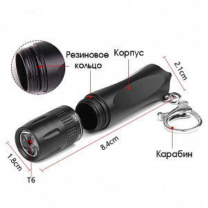 Следопыт ST-FLR05 ЧЕРНЫЙ фонарь ручной (1*R6)