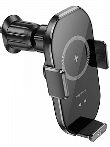 BOROFONE BH205 Черный держатель для смартфонов + беспроводное ЗУ 10W (в воздуховод)
