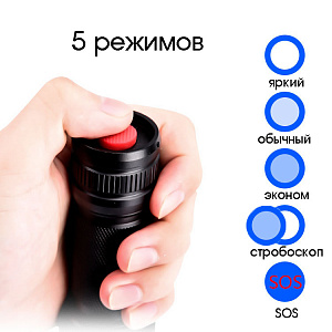 Патриот PT-FLR01 фонарь ручной (1L, 18650.,ZOOM)