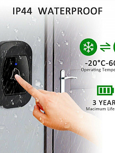 Звонок беспроводной сетевой 38 мелодий Орбита OT-HOC18 Черный