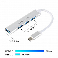 USB HUB разветвитель Type-C 3.0 на 4 порта Орбита Орбита OT-PCR18