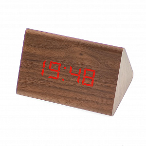 VST 864-1 Красные часы настольные (ТЕМНО-коричневые)(без блока)