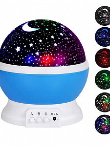 Ночник проектор звездного неба детский (USB) Огонёк OG-LDS31 Голубой