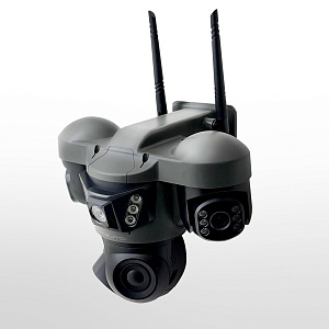 Камера видеонаблюдения 4G с сим картой уличная поворотная 2 Mp*3 Орбита OT-VNI68B