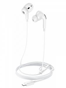 Наушники проводные для Iphone Lightning гарнитура с микрофоном Орбита OT-ERG53 Белые