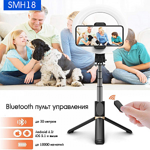 Орбита OT-SMH18 палка для селфи, трипод (194-798мм, пульт Bluetooth, LED)