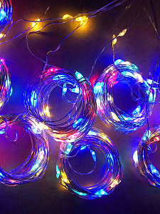 Огонек OG-LDG09 гирлянда-штора LED Мультицвет (3х3м,300 ламп,USB)