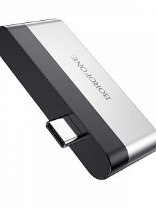 BOROFONE DH1 переходник (гнездо USB3.0/2.0/2.0 - штекер Type-C)
