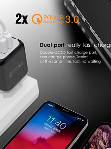 Орбита OT-APU43 ЗУ с 2*USB (QC3.0, 3100mA)