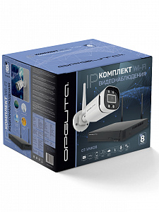 Комплект видеонаблюдения беспроводной на 8 камер Wi-Fi 3MP Орбита OT-VNK08