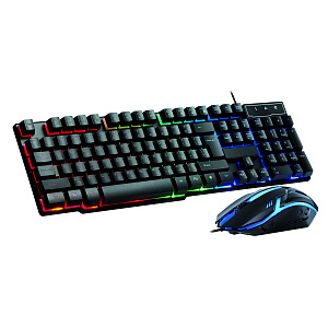 Клавиатура игровая проводная и мышь мембранный комплект Орбита OT-PCM74